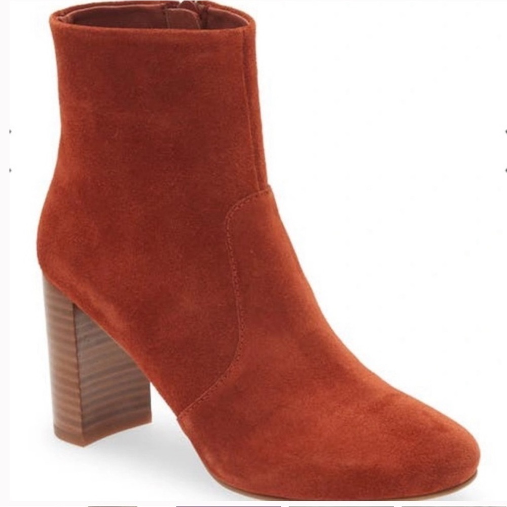 JEFFREY CAMPBELL PRIANA Bootie‎ In Rust Suede Sz 6M